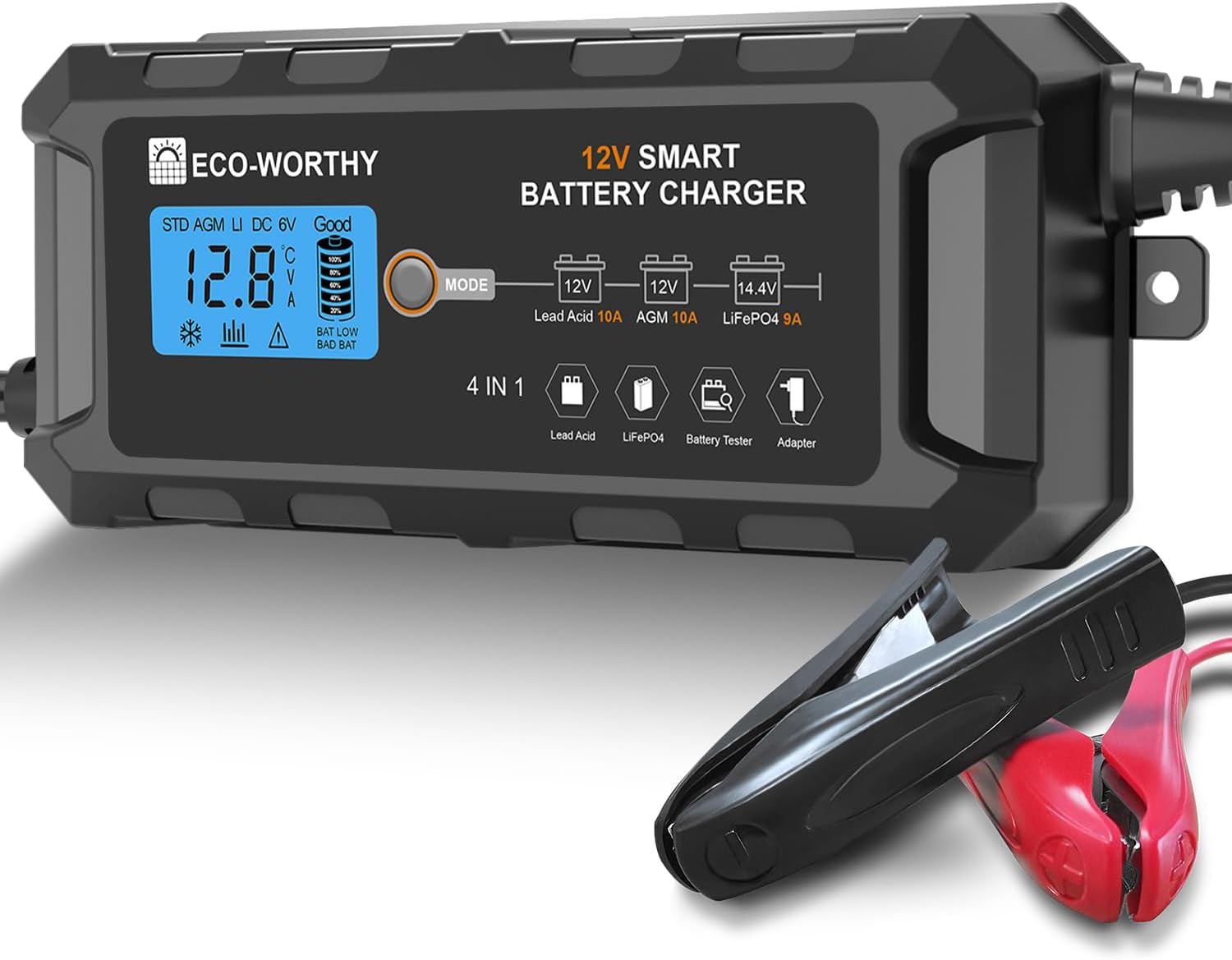 AC Digital Lithium Battery Charger 12V 10A
